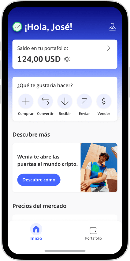 Billetera Wenia: comprar, convertir, recibir, enviar y vender cripto